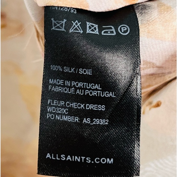 ALLSAINTS,Soft Blue with a Painterly Pattern printed in Italy 100% Silk, EUC - Picture 15 of 16